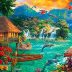 Güven Serigrafi island life 1000 Parça Ahşap Puzzle Yapboz
