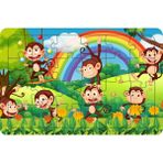 Güven Serigrafi Maymunlar Alemi 24 Parça Ahşap Çocuk Puzzle Yapboz