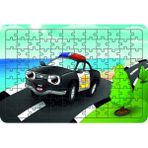 Güven Serigrafi Polis Arabası 108 Parça Ahşap Çocuk Puzzle Yapboz