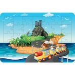 Güven Serigrafi Tatil Treni 35 Parça Ahşap Çocuk Puzzle Yapboz