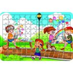 Güven Serigrafi Teknoloji ve Çocuklar 108 Parça Ahşap Çocuk Puzzle