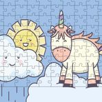 Güven Serigrafi Unicorn Gökyüzünde 108 Parça Ahşap Çocuk Puzzle Yapboz