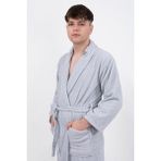 Güvenal Bonny Pamuk Ultrasoft Bornoz | Nakışlı Bornoz | Hediyelik Bornoz - Gri - Standart