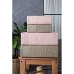 Güvenal Gala 4'lü Banyo Havlusu Havlu Takımı Havlu Havlu Seti I Hamam Set I Çeyiz Havlusu Kahverengi