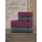 Güvenal Gala Banyo Havlusu Seti 100% Pamuk 70 x 140 cm Antrasit Gri Renkli 4 Parça - Antrasit - Gri - 70 x 140 cm - 50 x 90 cm