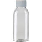 Güvenç Ambalaj 100 Adet - 100ML Plastik Şeffaf Oval Boyunlu Şişe, Boş Düz Beyaz Kapaklı Pet Şişe
