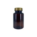 Güvenç Ambalaj 100 Adet - 150ML Amber Pet Şişe, Ilaç, Plastik Kapsül Şişesi , Hap Kutusu Hardal Renk Kapaklı