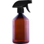 Güvenç Ambalaj 100 Adet - 500ML Boş Plastik Kahverengi Konik Pet Şişe, Siyah Sprey Başlıklı