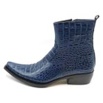 Güvener Lacivert Croco Baskılı Kovboy Bot
