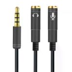 Güvenle Al 1 Erkek 2 Dişi 3.5 mm Kulaklık ve Mikrofon Ayırıcı Çoklayıcı Aux Kablo (4745)