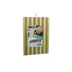 Güvenle Al 20 X 30 X 1.4CM BEYAZ ÇİZGİLİ AHŞAP BAMBU KESİM PANOSU - KESME TAHTASI METAL KULPLU (4745)