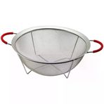 Güvenle Al 28CM TEL SEPET METAL SÜZGEÇ SİLİKON KILIFLI KULP METAL ÇERÇEVE - AYAK (4745)