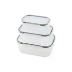 Güvenle Al 3PCS QUİCK SIZDIRMAZ SAKLAMA KABI SETİ ŞEFFAF KAP - BUĞULU-CONTALI KAPAK 500-1000-1700ML (4745)
