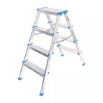 Güvenle Al 4+4 ÇİFT BASAMAKLI ALÜMİNYUM METAL MERDİVEN YÜKSEKLİK = 92CM BAŞ GENİŞLİK = 8CM (4745)