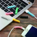 Güvenle Al 4'lü Apple, Android Şarj Kablosu Koruyucu Silikon Spiral Yay Aparat (4745)