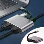 Güvenle Al 4’ü 1 Arada Type-C to Hub Dönüştürücü Adaptör – 4K Ultra HD HDMI &amp;amp; VGA Görüntü Aktarımı, PD Hızlı Şarj Destekli, USB Çoklayıcı (4745)