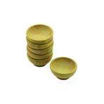 Güvenle Al 6 ADET MİNİ AHŞAP BAMBU LOKUMLUK - ÇEREZLİK KASE DERİNLİK: 1.5CM - ÇAP: 6.2CM (4745)