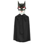 Güvenle Al Batman Maskesi Cat Woman ve Batman Pelerini 90 cm Siyah Renk Set (4745)