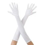 Güvenle Al Beyaz Renk Dirseğe Kadar Uzun Kumaş Eldiven 40 cm (4745)