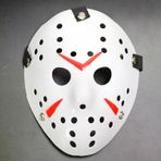 Güvenle Al Beyaz Renk Kırmızı Çizgili Tam Yüz Hokey Jason Maskesi Hannibal Maskesi (4745)