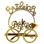 Güvenle Al Bride To Be Yazılı Taç ve Bride To Be Yazılı Gözlük Seti Altın Renk (4745)
