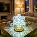 Güvenle Al Çiçek Model Kristal LED Masa Lambası – Dokunmatik, 3 Renk Işık Modlu, Şarjlı Mini Dekoratif Gece Lambası (4745)