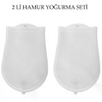 Güvenle Al Hamur Torbası 2 li Set Orta ve Büyük Hamur Silikon Şeffaf Yoğurma Torbası Ekmek Makarna Mantı Yoğur (4745)