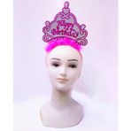 Güvenle Al Happy Birthday Neon Pembe Renk Doğum Günü Tacı 24x15 cm (4745)