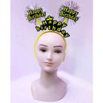 Güvenle Al Happy Birthday Püsküllü Neon Sarı Renk Doğum Günü Tacı 22x19 cm (4745)