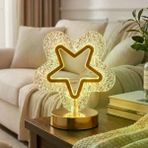 Güvenle Al İçi Boş Yıldız Şeklinde Kristal LED Masa Lambası – Dokunmatik, 3 Renk Işık Modlu, Şarjlı Mini Dekoratif Gece Lambası (4745)