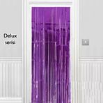 Güvenle Al Işıltılı Duvar ve Kapı Perdesi Mor Renk 90x200 cm (4745)