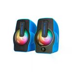 Güvenle Al MAVİ - RGB IŞIKLI 1+1 HOPARLÖR SPEAKAER SET USB KABLO 2.0 MULTİMEDYA - 6W (4745)