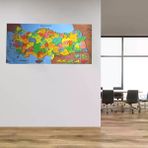 Güvenle Al Renkli Türkiye Haritası Manyetik Yapıştırıcı Gerektirmeyen Duvar Stickerı 118 CM * 56 CM (4745)
