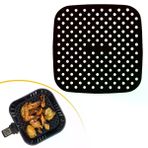 Güvenle Al Siyah Isıya Dayanıklı Yıkanılabilir Silikon Fırın Ve Airfryer Kare Model Pişirme Matı 21,5 Cm (4745)