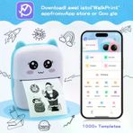 Güvenle Al Taşınabilir Yazıcı, Mini Cep Kablosuz Termal Yazıcı Android iOS Akıllı Telefonlar için Uygun, BT Mürekkepsiz Baskı, Etiketler, Fişler, Fotoğraflar, Notlar, Öğrenme (4745)