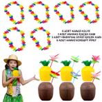 Güvenle Al Tropikal Hawaii Parti Malzemeleri – Kolye, Pipet, Bardak Seti (4745)