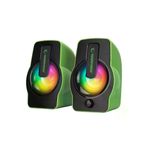 Güvenle Al YEŞİL - RGB IŞIKLI 1+1 HOPARLÖR SPEAKAER SET USB KABLO 2.0 MULTİMEDYA - 6W (4745)