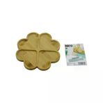 Güvenle Al YUVARLAK 4 KALP BÖLMELİ AHŞAP BAMBU SERVİS SUNUM TEPSİ - TAHTASI 21 X 1.4CM (4745)