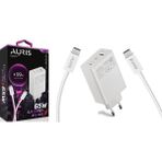 Güvenli Sepet 65 Watt Şarj Cihazı USB + USB C 3 Port Giriş Type C To Type C + Şarj Kablosu Ultra Fast 65W Şarj Aleti - Beyaz