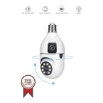 Güvenlik Kamerası Gece Görüşlü 360 Derece Dönebilen Wifi Ampül Smart Ip Kamera Cmr13 Beyaz