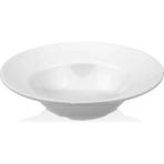 GuvenliPazar 12 Adet 25 cm Melamin Spagetti Tabağı Derin Makarna Tabağı Makinede Yıkanabilir Beyaz