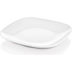GuvenliPazar 12 Adet Melamin Kare Oval Köşeli Beyaz Servis Tabağı - Tatlı ve Sunum Tabağı 20 cm