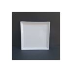 GuvenliPazar 12 Adet Standart Kare Melamin Tatlı & Yemek Servis Tabağı 25 cm - Beyaz