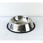GuvenliPazar Metal Kedi Köpek Mama ve Su Kabı Büyük Boy 15 cm 2 Adet - Gümüş