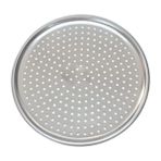GuvenliPazar Yuvarlak Paslanmaz Çelik Pizza Tepsisi 32 cm – Delikli Fırın Tepsisi - Gümüş
