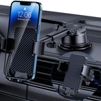 GUWEZ Telefon Tutacağı Araba [Askeri Sınıf Ultra Güçlü Taban] Cep Telefonu Araç Tutacağı 3'ü 1 Arada Telefon Tutacağı Araba Paneli Ön Cam Havalandırma Eller Serbest Araç Telefonu Tutucuları iPhone
