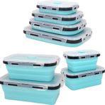 Guyuyii Kapaklı Plastik Gıda Saklama Kapları -4PC Silikon Katlanabilir BPA Ücretsiz Öğle Yemeği Kutusu Hava Geçirmez Vakum Contası - Meyve Artık Yiyecekler İçin Dondurucu Mikrodalgada Kullanılabilir Gıda