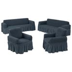 Güzel Ev 3+2+1+1 Standart Füme Koltuk Örtüsü