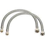 Güzel Hediyem 2 Adet 3/8" - 3/8" Dişi Çelik Örgülü Hortum (50 Cm) - Klozet ve Rezervuar Su Bağlantı Spirali - Paslanmaz Esnek Tesisat Borusu ve Ara Musluk Bağlantısı (2'li Eko Paket) - Option-1