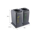 Güzel Hediyem 2'li Set Soft Tekerlekli Cam-Plastik Geri Dönüşüm Kutusu 40 Lt - Antrasit, Çok Amaçlı Geri Dönüşüm Kutusu - Option-1 - 47 x 85 x 2 cm